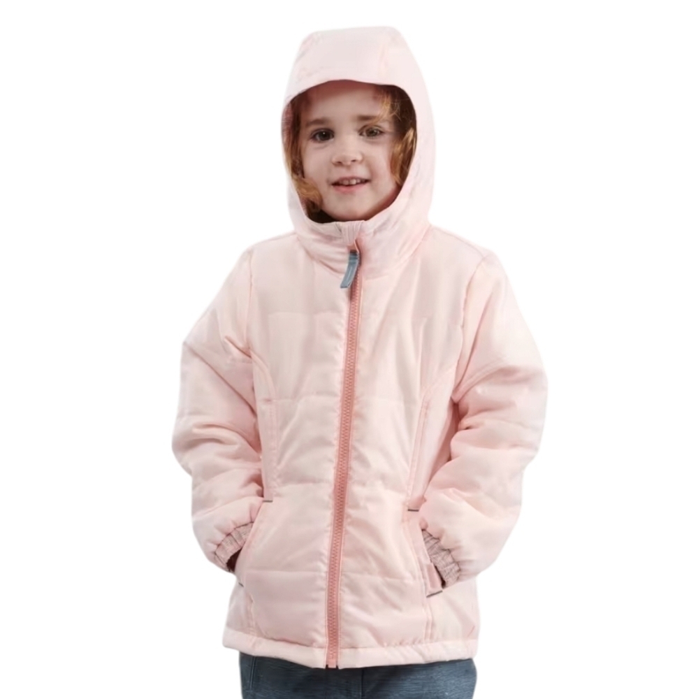 Decathlon Heathered Pink Reversible Warm Waterproof Jacket little girls size 4